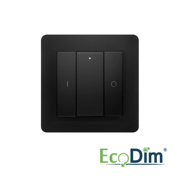 ECODIM | DRAADLOZE SCHAKELAAR ZIGBEE | 1 GROEP | ZWART