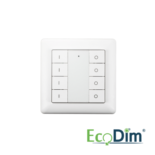 ECODIM | DRAADLOZE SCHAKELAAR ZIGBEE | 4 GROEPEN | WIT
