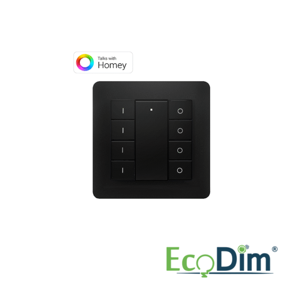 ECODIM | DRAADLOZE SCHAKELAAR ZIGBEE | 4 GROEPEN | ZWART - Afbeelding 3