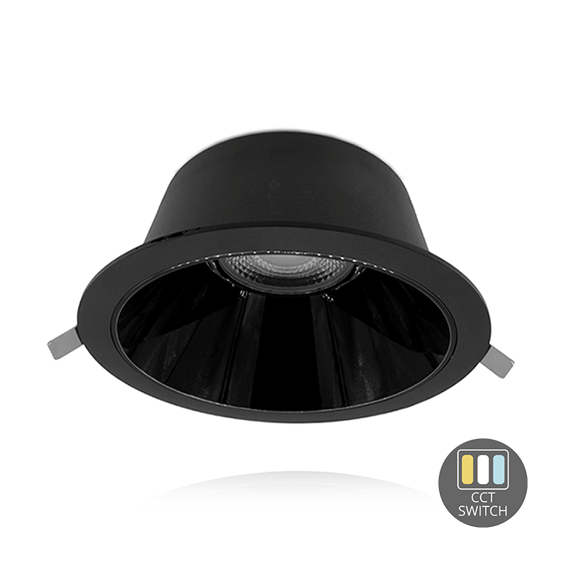 LED DOWNLIGHT | KERBER | CCT-SWITCH | Ø200MM | 20W | ZWART