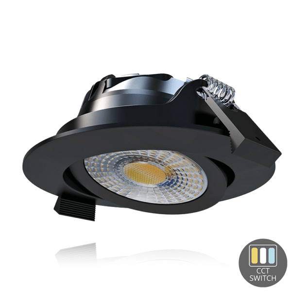 LED INBOUWSPOT | MIRAN | SLIM-FIT | 6W | DIM | ZWART | CCT-SWITCH | IP65