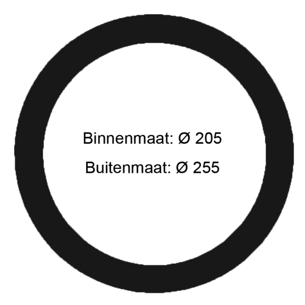 VERLOOPRING METAAL | ZWART | Ø205-255mm