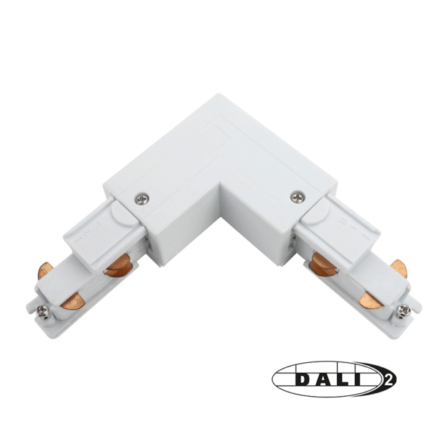 DALI 3-FASE RAIL | L-VORM CONNECTOR | OUTSIDE | WIT
