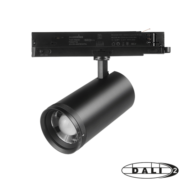DALI 3-FASE RAILSPOT | ZOOMABLE | 30W DIMMABLE| TUNABLE WHITE 2700-4000K | ZWART
