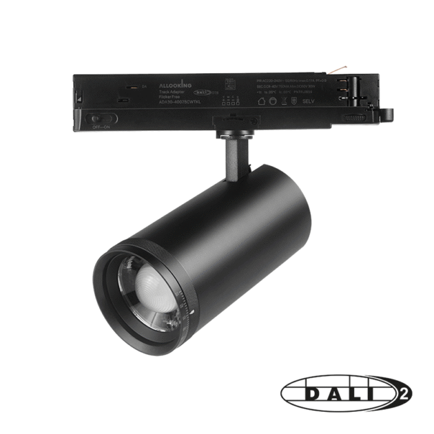 DALI 3-FASE RAILSPOT | ZOOMABLE | 30W DIMMABLE| TUNABLE WHITE 2700-4000K | ZWART