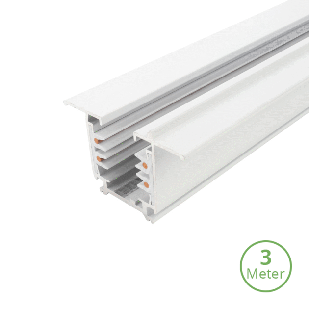 INBOUW 3-FASE RAIL | 300CM | WIT