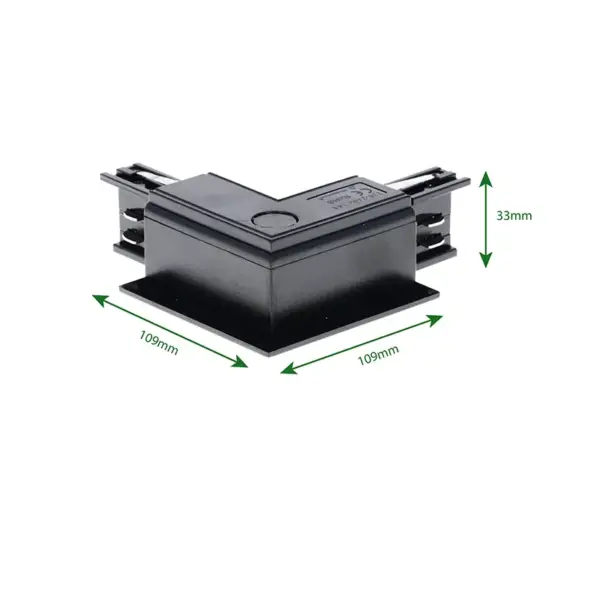 INBOUW 3-FASE | L-VORM CONNECTOR | INSIDE | ZWART - Afbeelding 3