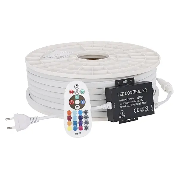COB LEDSTRIP | 220V | IP65 | 50 METER | RGB incl. DRIVER EN AFSTANDBEDIENING