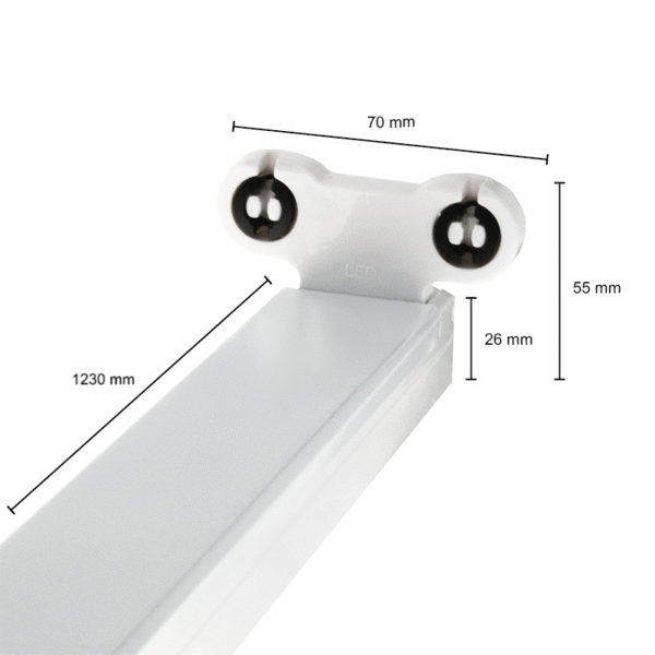IP22 ARMATUUR RAX 2 TL-BUIZEN 120CM - Afbeelding 2