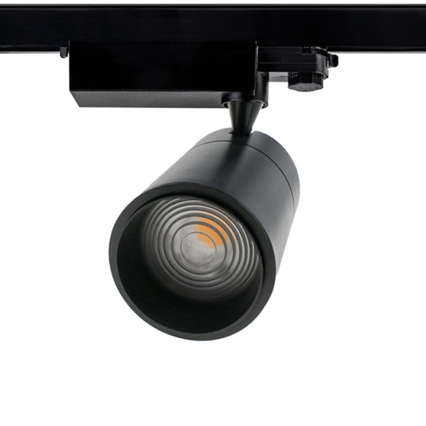 3-FASE RAILSPOT ORCUS 15°-60° ZOOMABLE  30W ZWART DIMBAAR