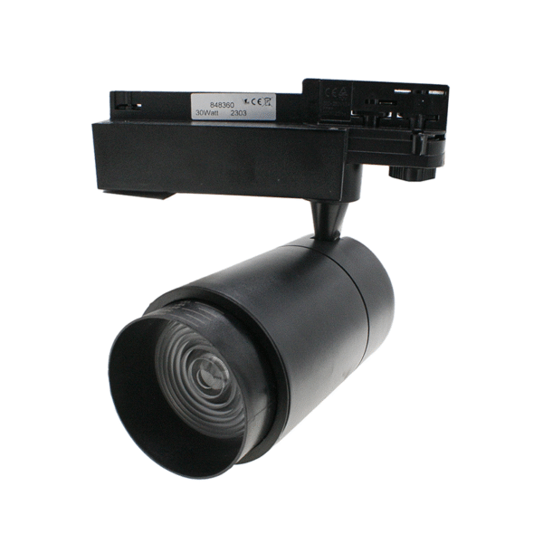 3-FASE RAILSPOT ORCUS 15°-60° ZOOMABLE  30W ZWART DIMBAAR - Afbeelding 6