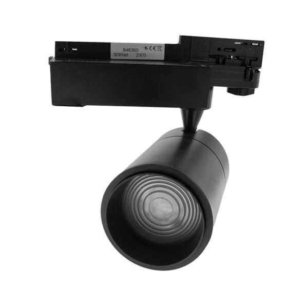 3-FASE RAILSPOT ORCUS 15°-60° ZOOMABLE  30W ZWART DIMBAAR - Afbeelding 5