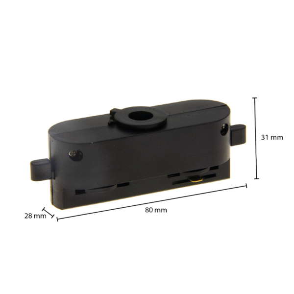 1-FASE RAIL ADAPTER ZWART - Afbeelding 2