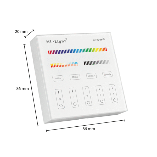 MI-LIGHT AFSTANDSBEDIENING | 4 GROEPEN | RGB+CCT - Afbeelding 2