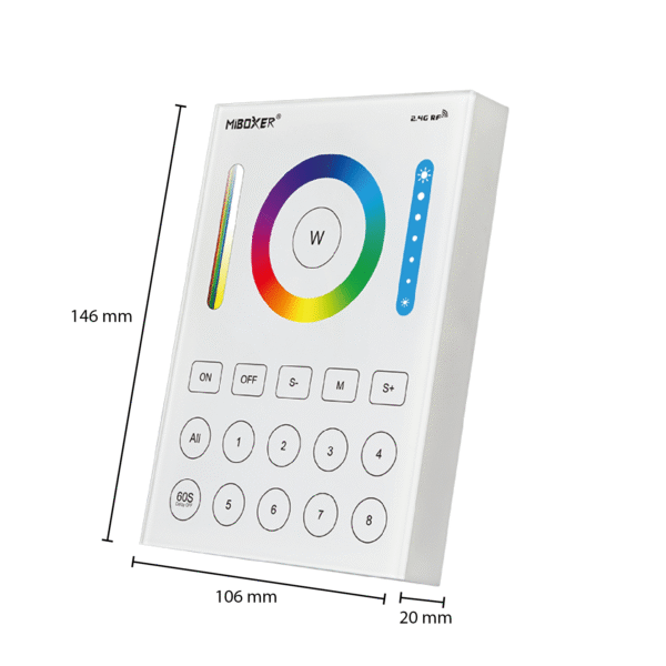 MI-LIGHT AFSTANDSBEDIENING | 8 GROEPEN | RGB+CCT - Afbeelding 3