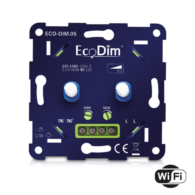 WIFI LED DIMMER DUO | 2x0-100W | FASE AFSNIJDING (RC)
