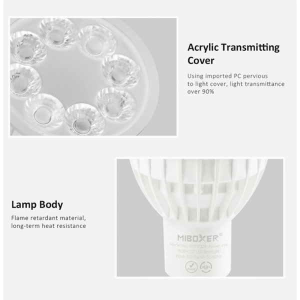 MI-LIGHT + ZIGBEE 3.0 | GU10 | RGB+CCT SPOT | 4W - Afbeelding 5