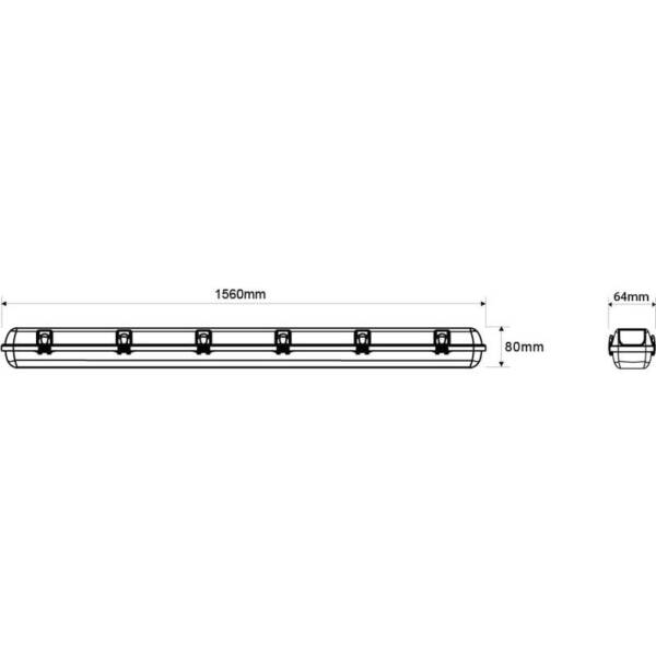 IP65 ARMATUUR PORTIA 150CM 1 LED BUIS (SLIM) - Afbeelding 2