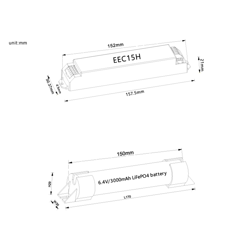 NOODUNIT 5W | 50-200V(DC) | 3 UUR | VOOR LICHTLIJN - Afbeelding 2