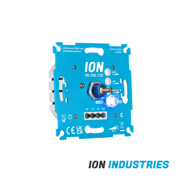 ION INDUSTRIES | LED Dimmer 200 Watt met Indicatielamp Blauw - Afbeelding 2