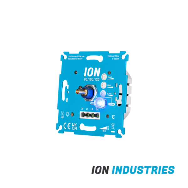 ION INDUSTRIES | LED Dimmer 200 Watt met Indicatielamp Blauw - Afbeelding 3