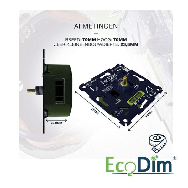LED DIMMER | MATTER | DRUK/DRAAI | 0-250W (RLC) - Afbeelding 3