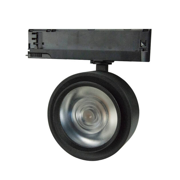 3-FASE RAILSPOT MIMAS 30W ZWART ZOOMABLE  20°-40°